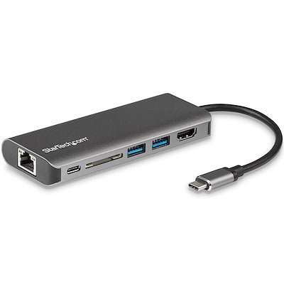 Adaptateur multiport USB-C StarTech avec HDMI 4K, GbE, USB 3.0, PD - Argent/Blanc