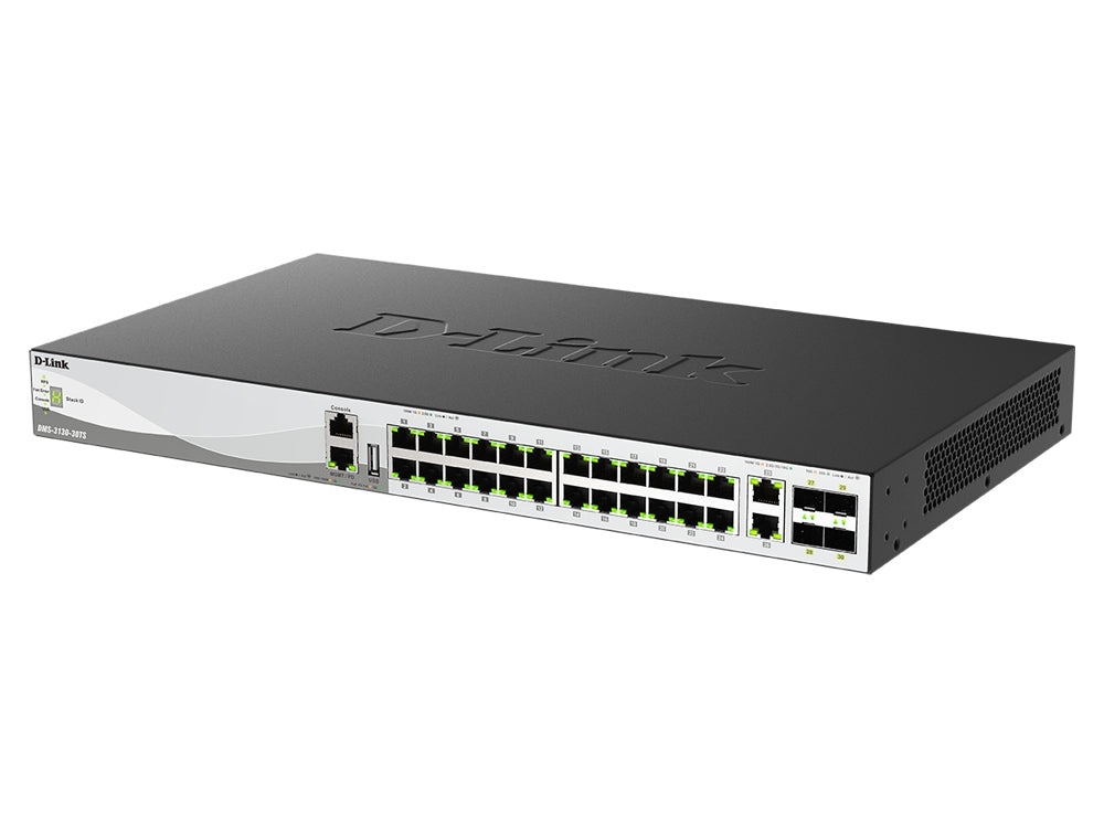 DMS-3130 Series 30-Port L2+ Fully Managed Multi-Gigabit Switch with   24 x 100M/1G/2.5GBASE-T ports 2 x 100M/1G/2.5G/10GBASE-T ports 4 x 10G/25G SFP28 ports