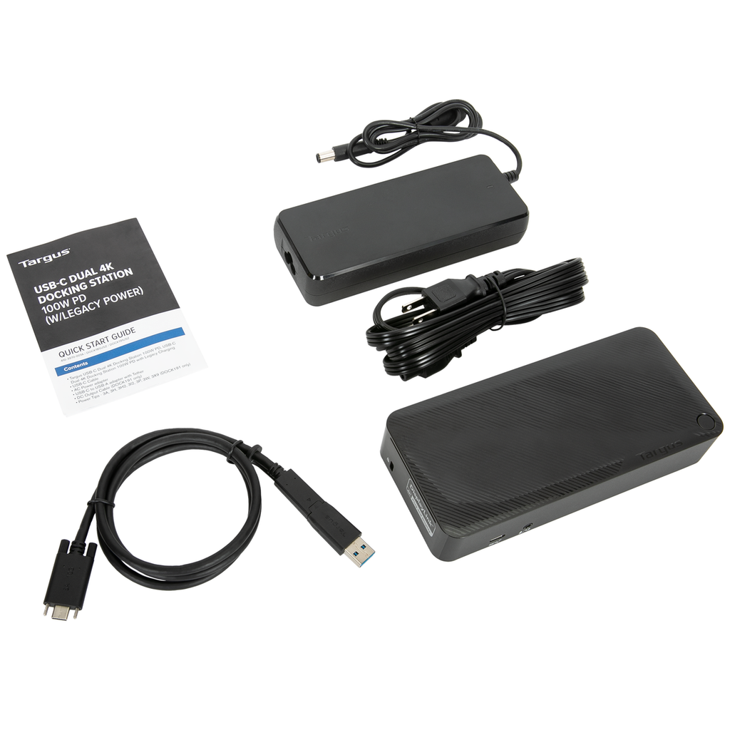 Station d'accueil universelle Targus USB-C DV4K avec alimentation 100 W, noire
