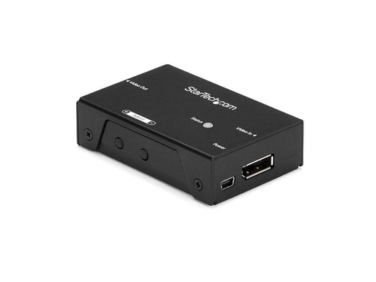 Amplify your DisplayPort signal strength with this compact 4K signal booster, ideal for extending video output up to 65 feet over standard DisplayPort cable. Designed for discreet installation, it supports high-resolution displays at 60Hz, making it a practical solution for professional AV setups. TAA-compliant and covered by a two-year warranty, this efficient extender enhances connectivity without signal degradation.