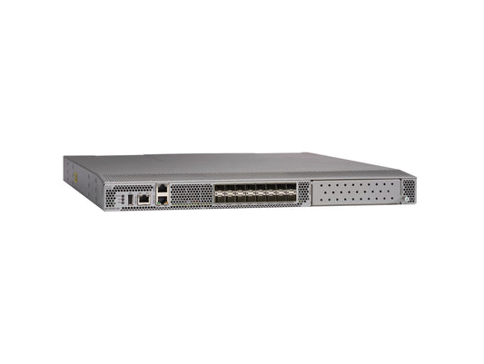 The CISCO MDS 9132T is a high-performance 32G Fibre Channel switch equipped with 8 active ports, designed for enterprise-level SANs. Housed in a compact 1RU form factor, it features 2 fans, a 650W power supply, and versatile connectivity including Fibre Channel, USB, and RS-232 interfaces. This switch ensures secure, scalable, and robust data center operations.