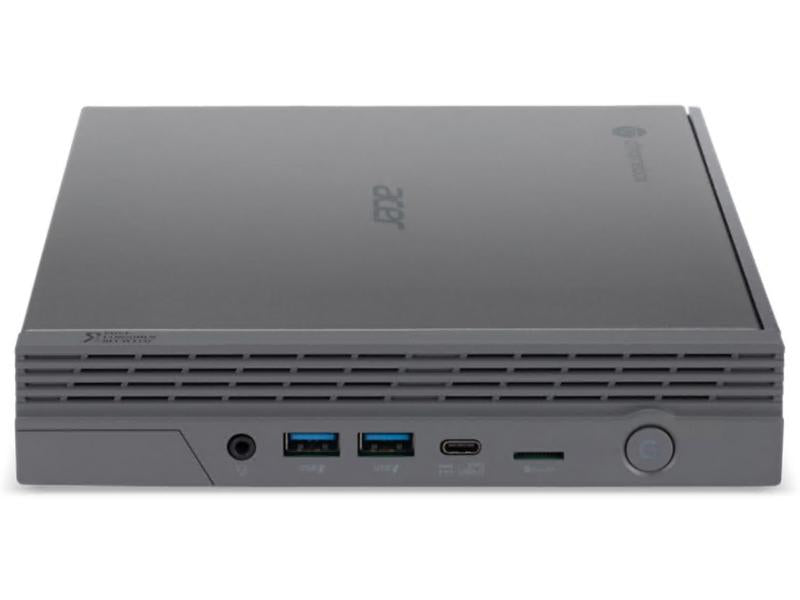 ACER's CXI5-C864 Chromebox delivers lightweight computing power with an Intel Celeron 7305 processor, 8GB DDR4 RAM, and 64GB eMMC storage in a compact form factor. This Chrome OS-driven device includes enhanced security features, USB 3.2 Gen 2 connectivity, and supports zero-touch enrollment—ideal for budget-conscious education or enterprise deployments. Compatible with optional 23.8-inch docking monitors for flexible workstation use.