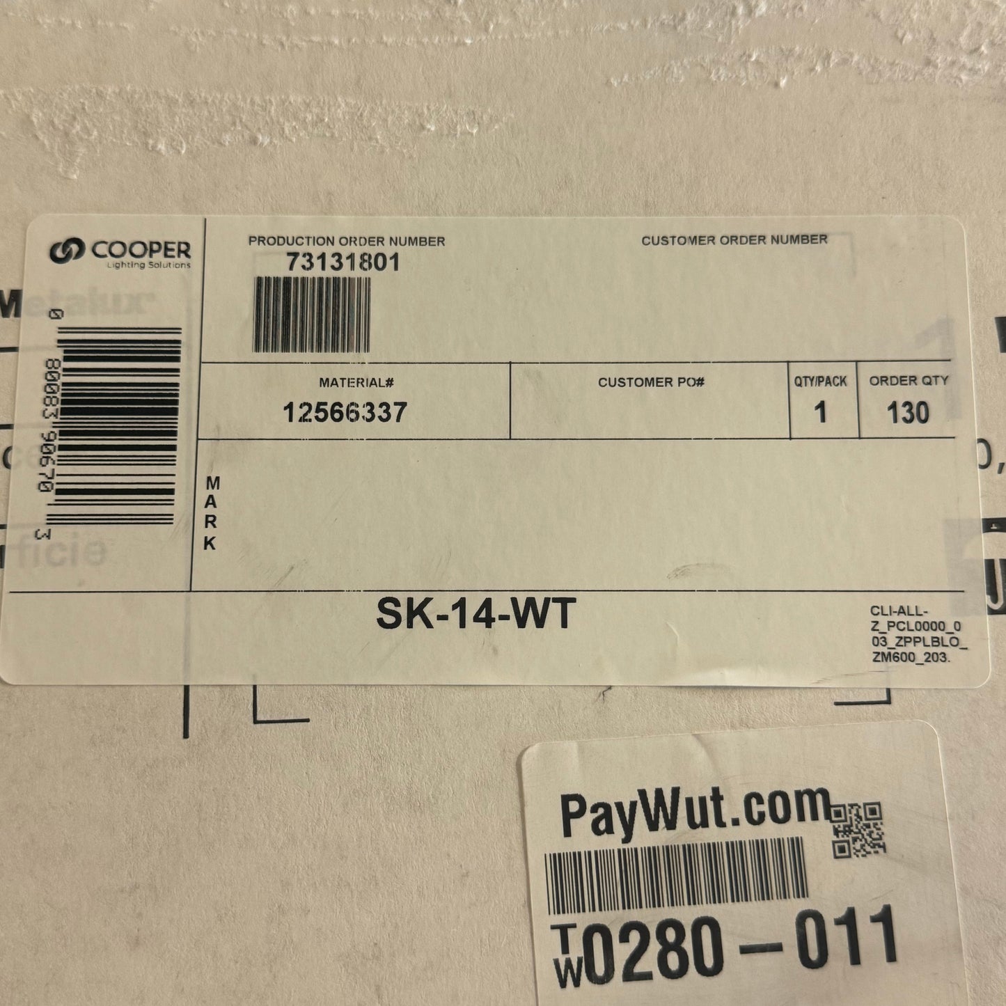 METALUX Surface Mount Kit for Lighting Fixture Sz 1’X4’ White SK-14-WT