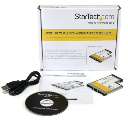 STARTECH Flush Mount 54mm ExpressCard USB 3.0 Adapter, 2-Port