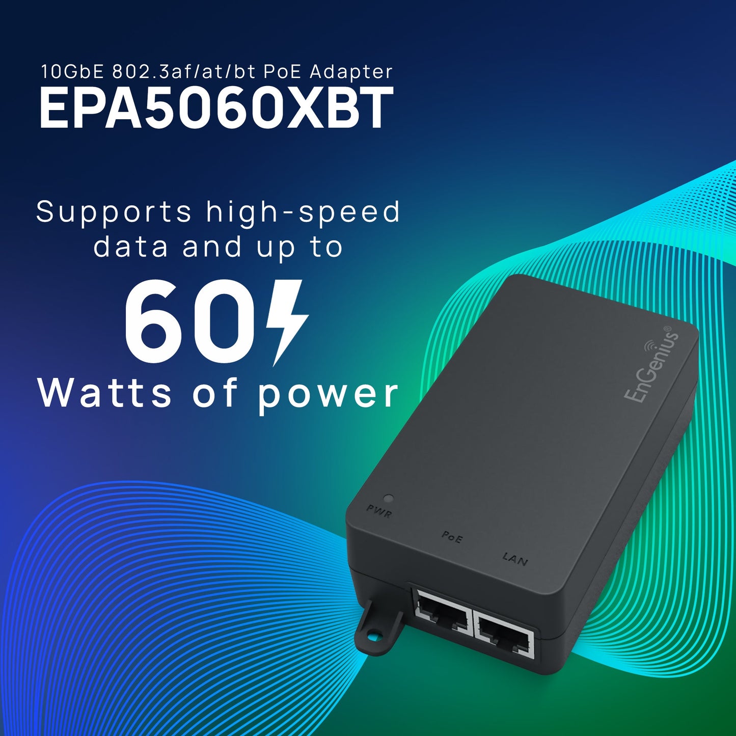 ENGENIUS EPA5060XBT 60W PoE++ Adapter with 10G Data Support