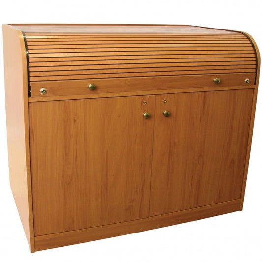 CHEF ERT-CHERRY AVEC SIÈGES Bureau à plateau roulant, finition cerisier