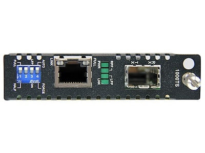Convert Gigabit Ethernet over fiber using the SFP module of your choice with the StarTech ET91000SFP2C. This Gigabit Fiber Media Converter Card supports an open SFP slot and a data transfer rate of 1.25 Gbps, ideal for integration into media converter chassis deployments. Offers reliable, high-performance networking and is TAA compliant with a 2-year warranty.