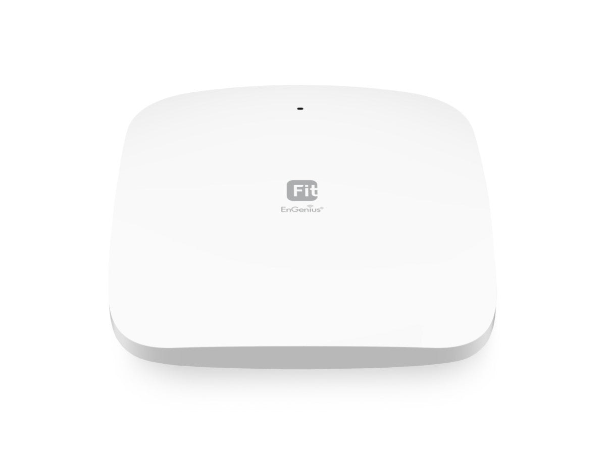 The EnGenius Fit Managed EWS356-FIT is a high-performance Wi-Fi 6 indoor access point offering dual-band speeds of up to 574 Mbps on 2.4 GHz and 1200 Mbps on 5 GHz. Designed for flexible network architectures, it supports both cloud and on-premises management. This device is ideal for SMBs seeking scalable, secure wireless connectivity.
