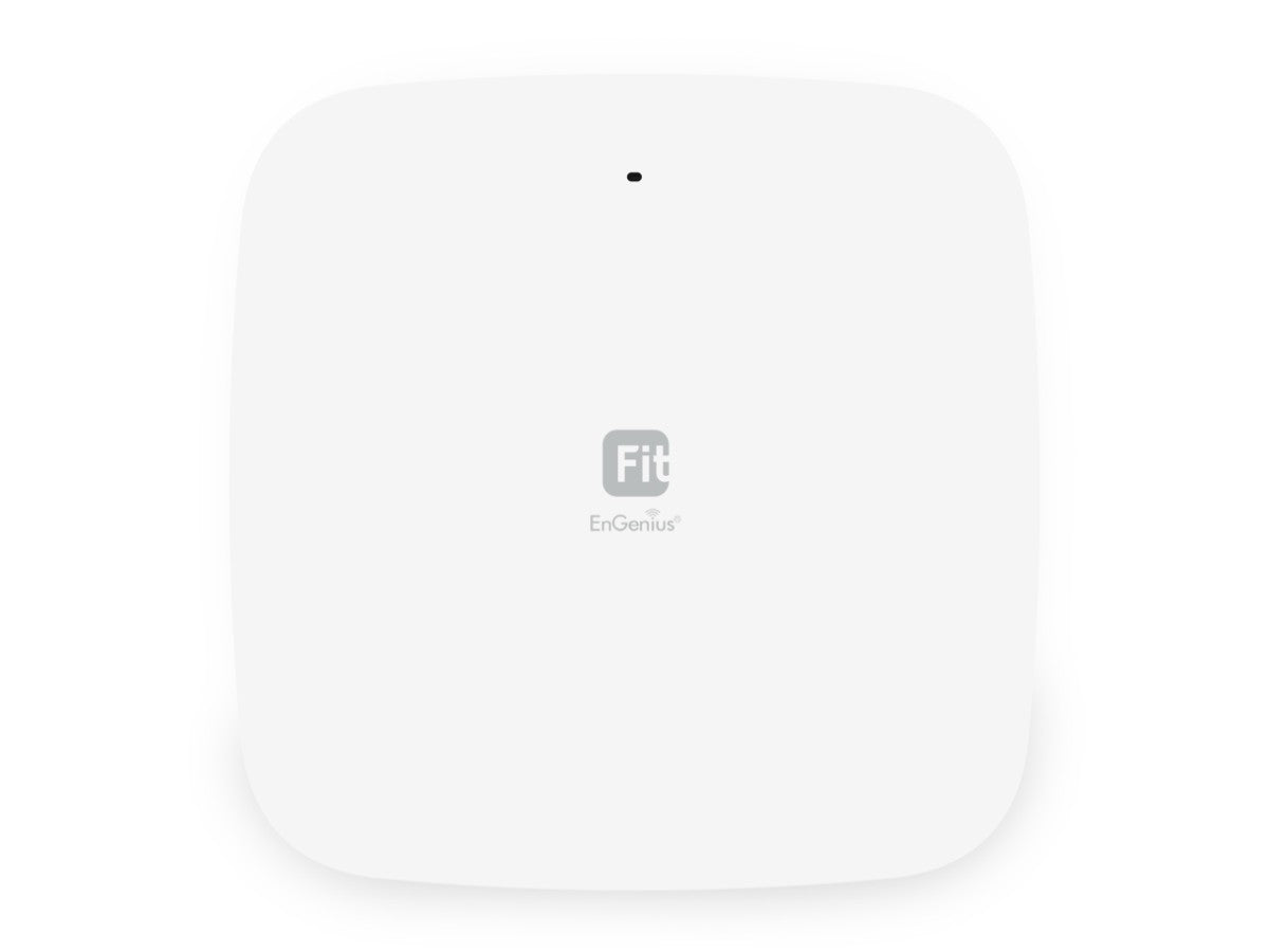 The EnGenius Fit Managed EWS356-FIT is a high-performance Wi-Fi 6 indoor access point offering dual-band speeds of up to 574 Mbps on 2.4 GHz and 1200 Mbps on 5 GHz. Designed for flexible network architectures, it supports both cloud and on-premises management. This device is ideal for SMBs seeking scalable, secure wireless connectivity.