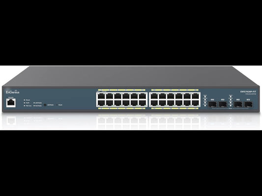 EnGenius EWS7928P-FIT 24-Port GbE PoE+ L2+ Switch with 4 SFP, 240W PoE Budget