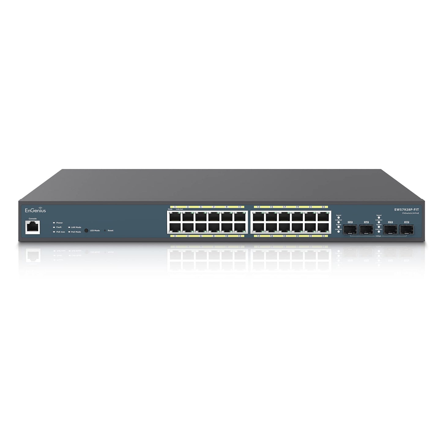 EnGenius EWS7928P-FIT 24-Port GbE PoE+ L2+ Switch with 4 SFP, 240W PoE Budget