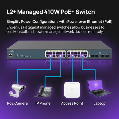 Commutateur Gigabit PoE+ L2+ EnGenius EWS7952FP-FIT 48 ports, 740 W, 4 SFP, géré