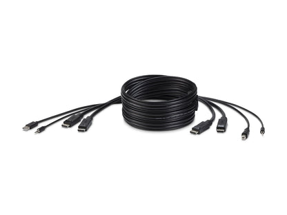 Câble combiné KVM DP vers DP Belkin à double tête, 3 m