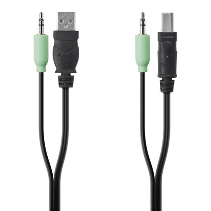 Câble Belkin TAA USB/AUD SKVM, 3 m, USB A/B, audio 3,5 mm