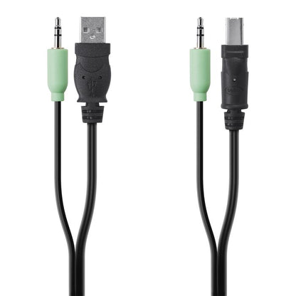 Câble Belkin TAA USB/AUD SKVM, 3 m, USB A/B, audio 3,5 mm