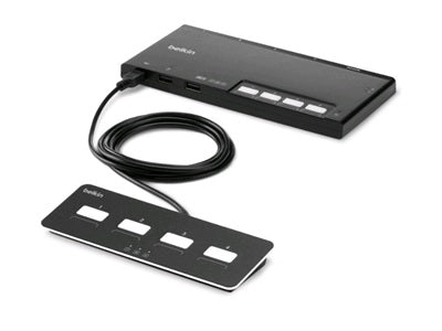 Belkin 4-Port Single Head Modular Secure KVM Switch Base Unit PP4.0 W/Remote. Designed for environments demanding high assurance, the unit offers secure, centralized control of up to four computers through one console. Its modular architecture ensures flexible deployments tailored to security and performance requirements.