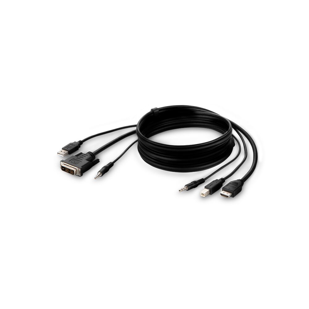 Belkin TAA DVI to HDMI/USB/Audio Cable, 6 Ft, M/M, F1DN1CCBL-DH6T