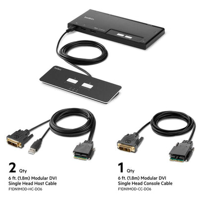 Belkin Modular DVI Single Head Console Cable, 6ft, TAA Compliant