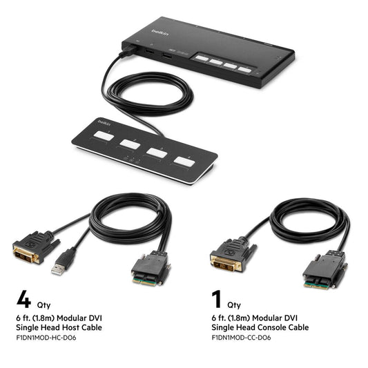 Câble console modulaire DVI simple Belkin, 1,8 m, conforme aux normes TAA