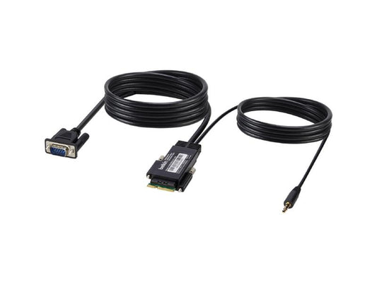 The Belkin Modular SH Console Cable offers a 6-foot VGA connection with integrated audio support, delivering a reliable solution for KVM and AV setups. Designed for professional environments, this cable features TAA compliance and robust shielding to ensure clear signal integrity. Ideal for enterprise-grade console access, this cable meets demanding technical standards.