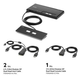 Belkin 2-Port Dual Head DP/HDMI Secure Desktop KVM Switch PP4.0