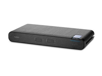 Belkin's 2-Port Dual Head DP/HDMI to DP/HDMI Secure Desktop KVM Switch (PP4.0) offers seamless video switching and robust data protection for high-security environments. Featuring NIAP Protection Profile 4.0 compliance, dual monitor support, and CAC compatibility, this device ensures both convenience and secure operability across two machines simultaneously.