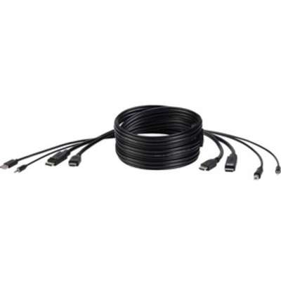 Câble KVM double Belkin TAA HDMI, DP, USB, audio, 3 m (F1DN2CC-HHPP10T)