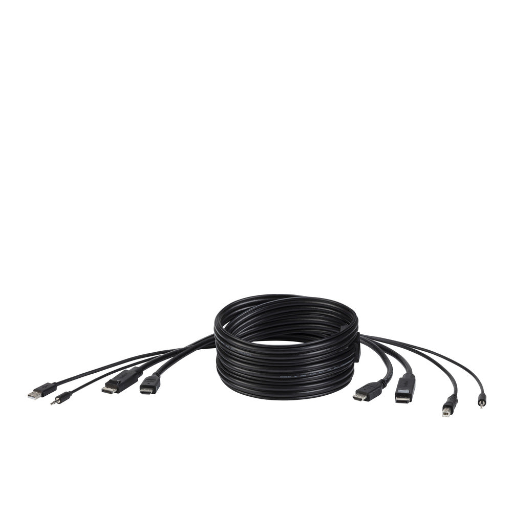 Câble KVM double Belkin TAA HDMI, DP, USB, audio, 3 m (F1DN2CC-HHPP10T)