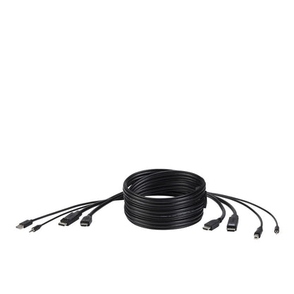 Câble KVM double Belkin TAA HDMI, DP, USB, audio, 3 m (F1DN2CC-HHPP10T)