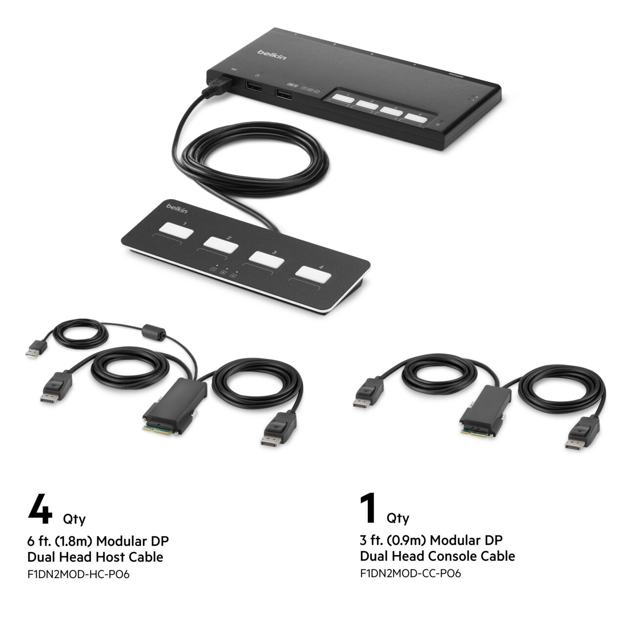 Belkin Modular Mini DP Dual Head Host Cable, 6 Ft