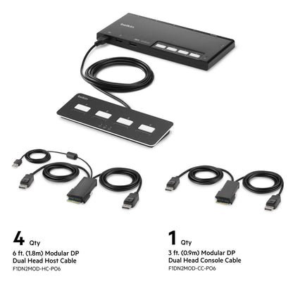 Belkin Modular Mini DP Dual Head Host Cable, 6 Ft