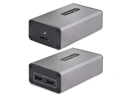 2-Port USB 3.0 Extender over OM3 Multimode Fiber - LC/LC - 2x 5Gbps USB-A Hub - 350m (1150ft) Range - Durable USB over Fiber Extender - Optical