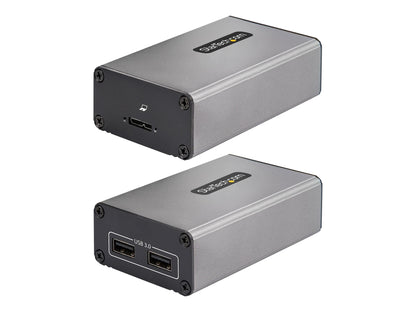 Extension StarTech USB 3.0 2 ports sur fibre OM3, 350 m, LC/LC, hub USB-A