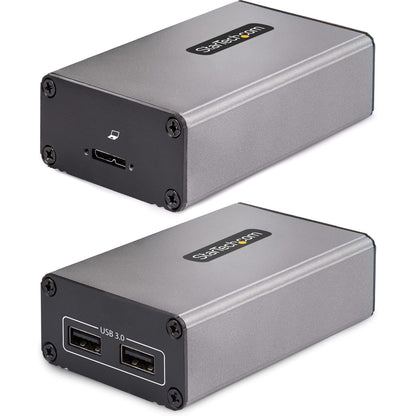 Extension StarTech USB 3.0 2 ports sur fibre OM3, 350 m, LC/LC, hub USB-A