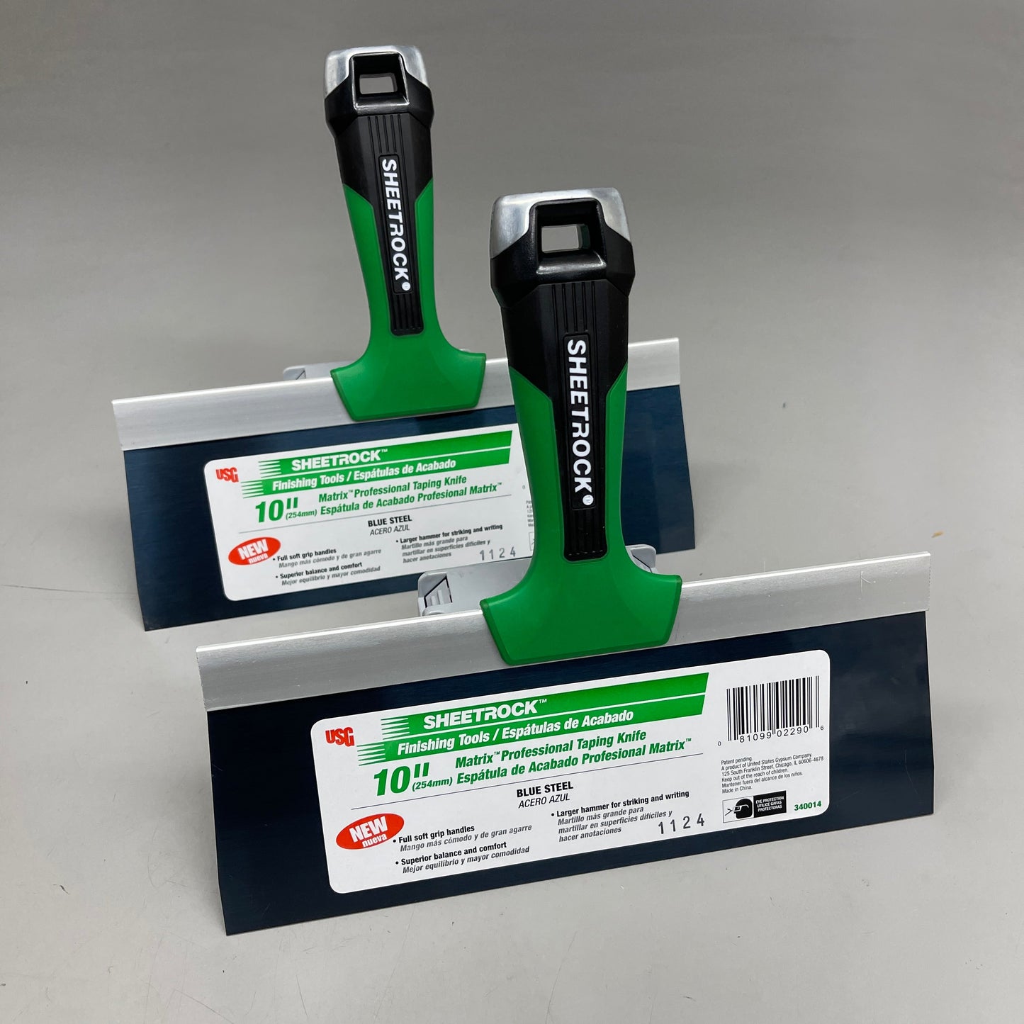 USG SHEETROCK TOOLS (2 PACK) Classic Professional Taping Knife 10" Green 340014