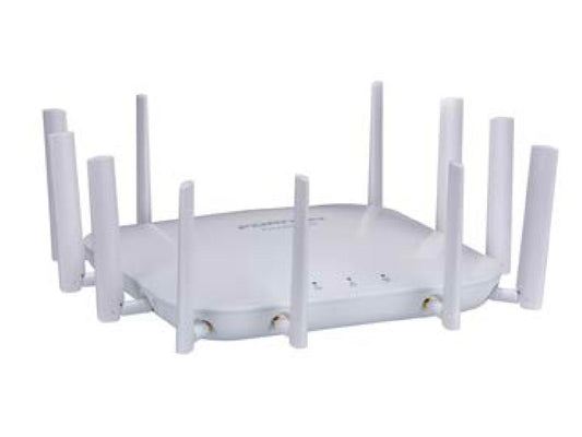 The FORTINET FortiAP-443K is a high-performance indoor wireless access point designed for next-generation networks. It features four radios supporting tri-band Wi-Fi 7 (2.4GHz, 5GHz, and 6GHz), external omni-directional antennas, and 2x10G Ethernet connectivity for high-speed throughput. Ideal for dense environments, it delivers robust performance with 4x4 MU-MIMO and compliance with 802.11 standards.