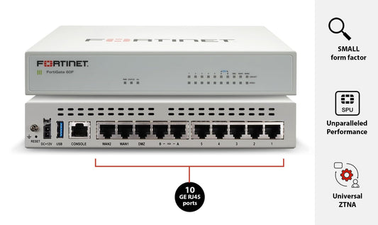 Pare-feu POE FORTINET FortiGate 60E - Matériel uniquement