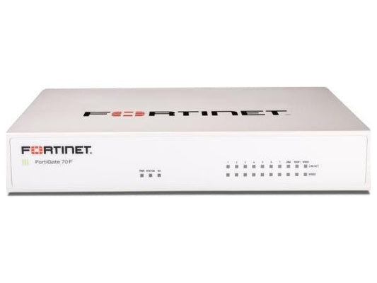 The Fortinet FortiGate-70F-TAA-FGDUS is a high-performance desktop firewall appliance bundled with a 3-year FortiCare Premium and FortiGuard Enterprise Protection plan. Designed for businesses requiring secure and scalable networking, it features wired Ethernet connectivity with support for Gigabit Ethernet and HTTP-based remote management.