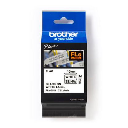Étiquettes drapeau en polyester Brother FLE2511, 0,82 po x 1,7 po, 72 unités