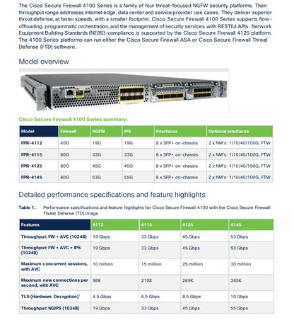 Cisco Firepower 4112 Appliance, 8 x SFP+, Remanufactured