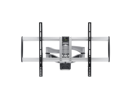 Full-motion wall mount by STARTECH supports 32" to 75" TVs up to 165.4 lb. With +15/-15° tilt and articulating arms, it offers flexible, single-stud mounting ideal for corners. Designed in silver with heavy-duty universal compatibility and TAA compliance.