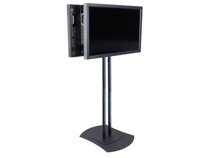 The Peerless FPZ-600 Flat Panel TV Stand supports 50 to 90-inch displays with a robust 200 lb weight capacity. Its VESA compatibility (100, 200 x 100, 200 x 200mm) offers versatile mounting options, ideal for commercial AV setups or conference rooms. Built in the USA and TAA compliant, it's a dependable choice for professional environments requiring secure flat panel placement.