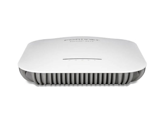 The FORTINET FortiAP-431F is an enterprise-grade wireless access point designed for robust indoor networking environments. Featuring tri-radio support with dual 4x4 MIMO and 2x2 MU-MIMO configurations, it supports a broad range of wireless standards including 802.11a/b/g/n/ac/ax. With multiple interface types, internal antennas, and Bluetooth/BLE, it offers flexible deployment options and high-speed connectivity up to 2.5 Gbps.