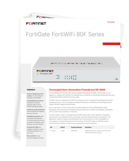 Appareil pare-feu radio double FORTINET FORTIWIFI-80F-2R