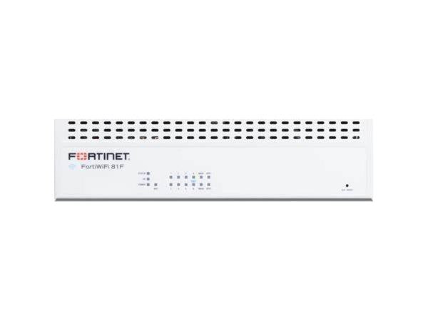 FortiWiFi-81F-2R combines secure wireless and wired WAN access with a built-in 3-year FortiCare Premium and FortiGuard Enterprise Protection subscription. Featuring dual-radio MU-MIMO connectivity, 1.4 Gbps IPS throughput, and support for up to 1.5 million concurrent sessions, this compact desktop security appliance is designed for high-performance small to mid-sized branch environments.