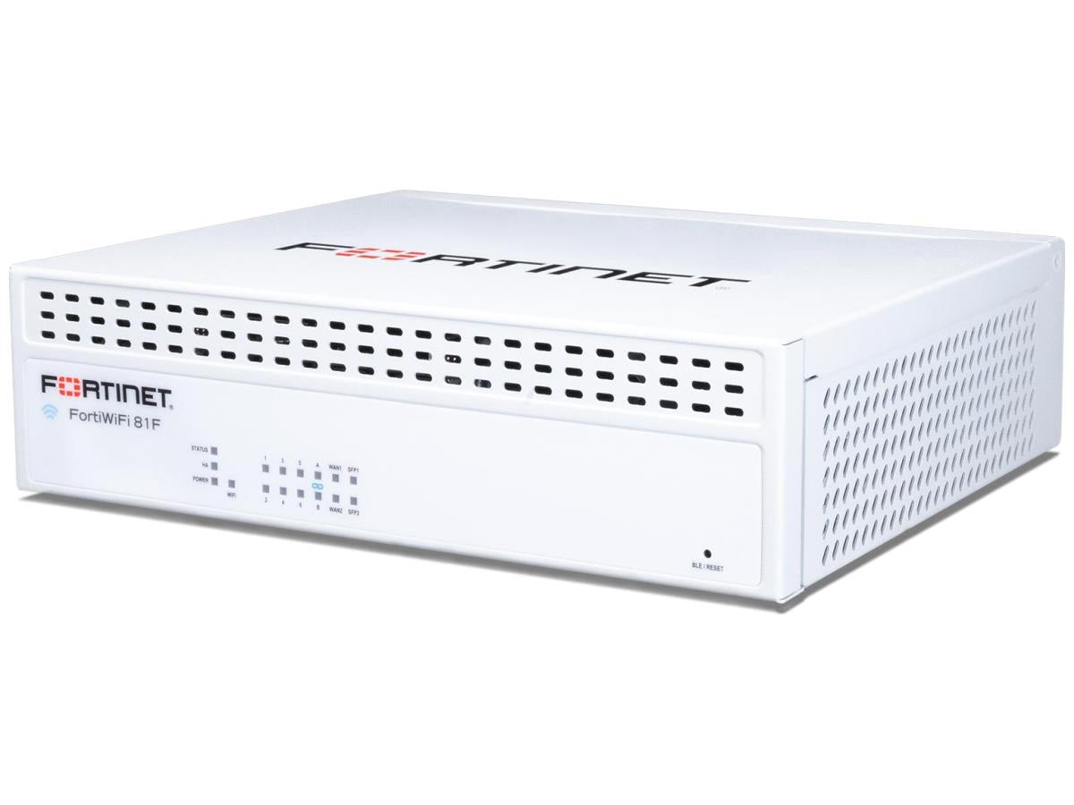 FortiWiFi-81F-2R delivers robust wireless and wired security in a compact desktop form factor. Bundled with one year of FortiCare Premium and FortiGuard Enterprise Protection, it provides secure connectivity with up to 1.4 Gbps IPS throughput and supports 1.5 million concurrent sessions—ideal for branch offices or small enterprises needing high availability and advanced threat protection. Dual-band MU-MIMO wireless and 14 ports ensure flexible installation and scalable network performance.