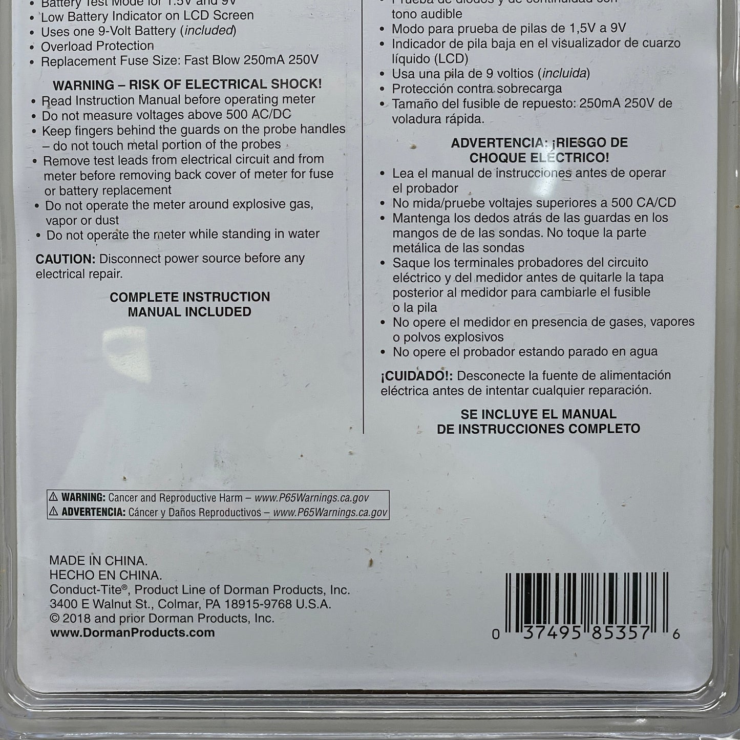 DORMAN Digital Multimeter Tools For Electrical Diagnostics 85357