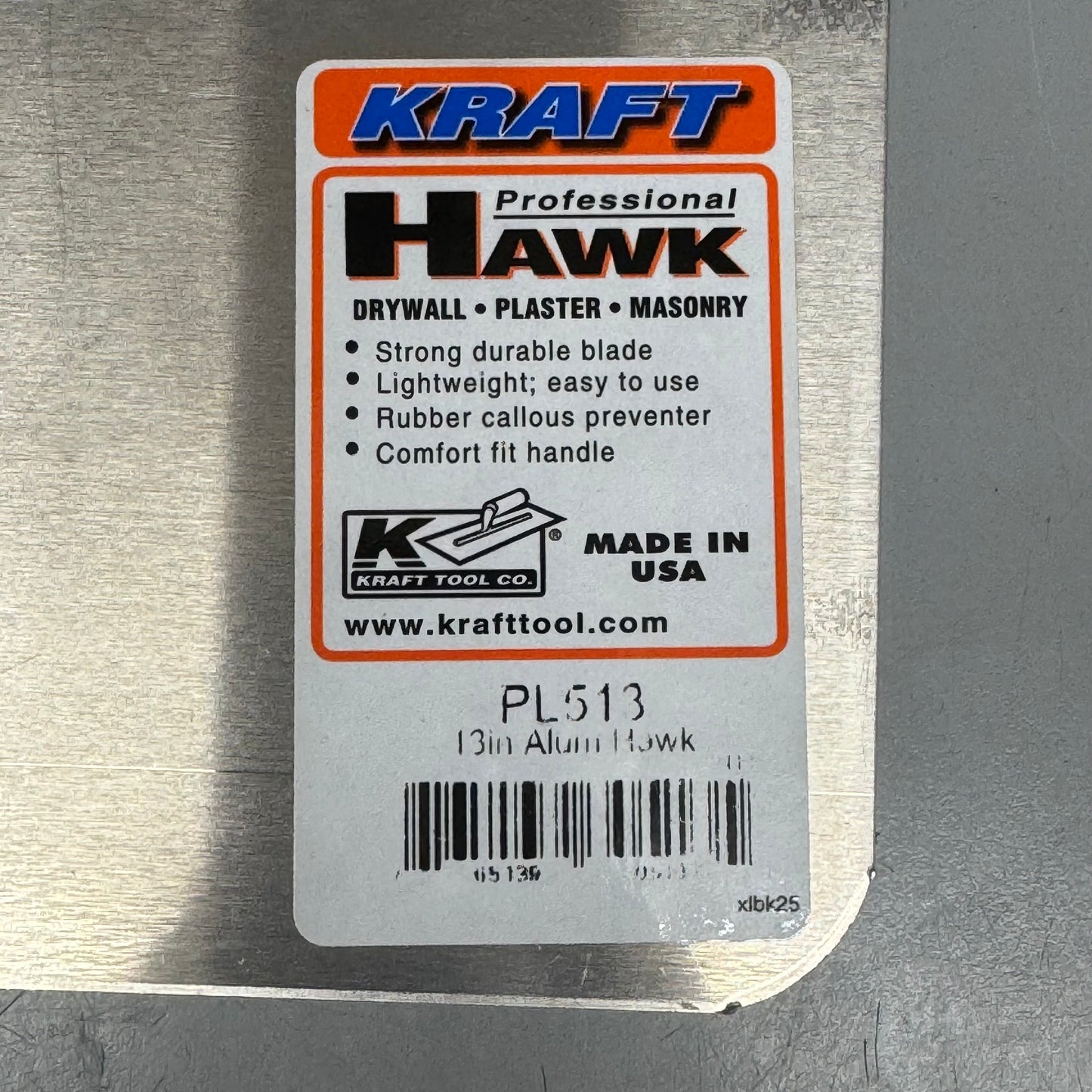 KRAFT TOOL CO. (2 PACK) Alum Hawk 13" PL513