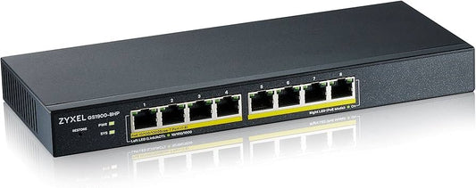ZYXEL GS1900-8HP 8-Port GbE PoE+ Fanless Managed Switch 70W