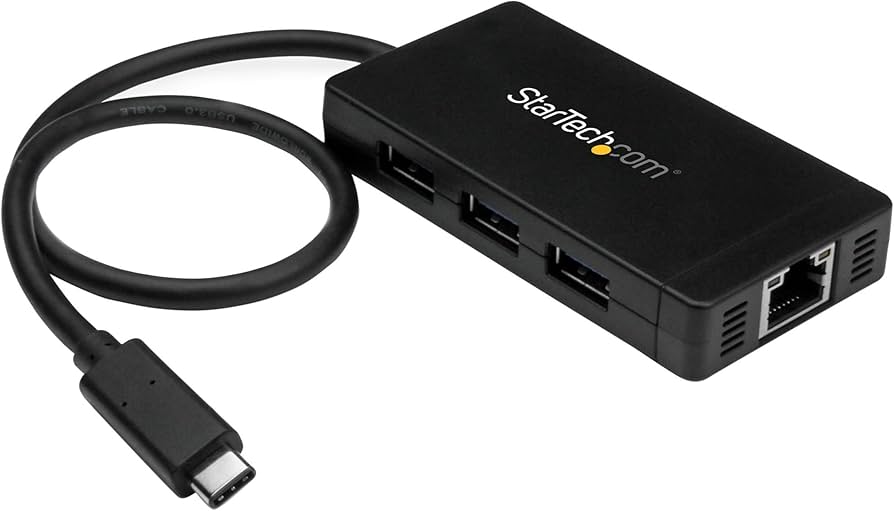 Hub StarTech USB-C vers USB-A 3 ports avec Gigabit Ethernet et adaptateur secteur